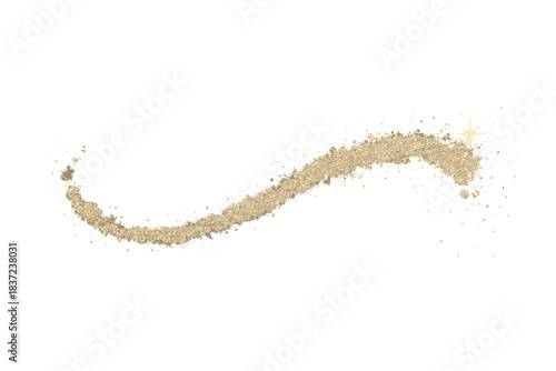 A golden particle trail glimmers like a sparkling wave, with glittering strokes that shimmer like magic, set against a backdrop of light sparks for birthdays, anniversaries, New Year events