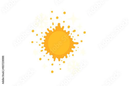 Logo reveal featuring exploding particles, snowflakes, and flares in and