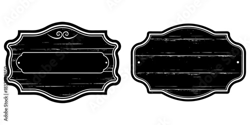 Blank distressed rustic metal sign on an old wooden wall, vintage patina, soft warm lighting, high-resolution.