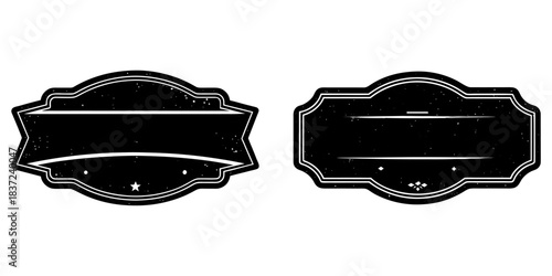 Retro blank tin sign, faded paint effects, café interior with warm depth of field