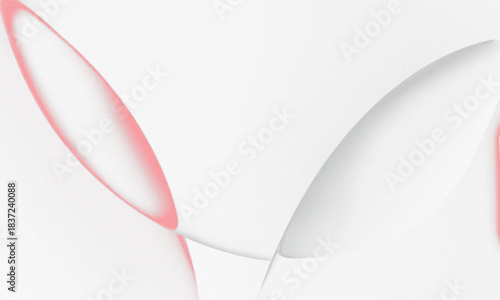 Abstract red and white glowing curves creating a dynamic dark backdrop. transparent background