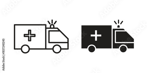 Ambulance icons set. Simple set of vector illustrations