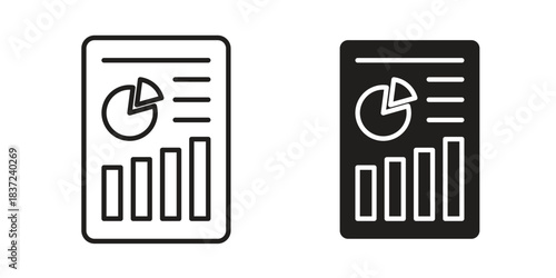 Analytics report icons set. Simple set of vector illustrations