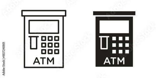 Atm icons set. Simple set of vector illustrations