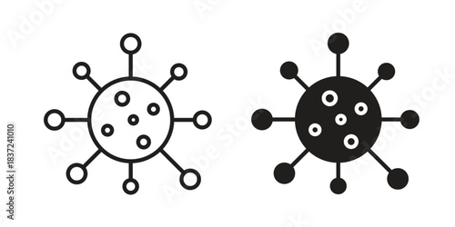 Bacteria icons set. Simple set of vector illustrations