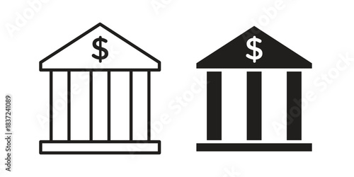 Bank icons set. Simple set of vector illustrations