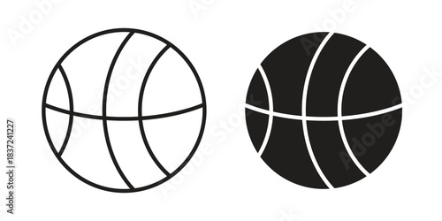 Basketball icons set. Simple set of vector illustrations