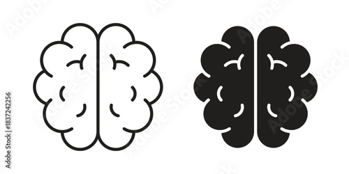 Brain icons set. Simple set of vector illustrations