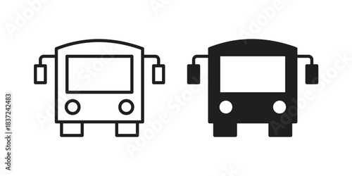 Bus icons set. Simple set of vector illustrations