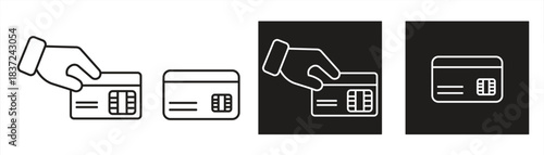 Credit card line icon, Editable Stroke, Pixel Perfect, For Mobile and Web, isolated on transparent background, vector illustration.