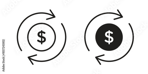 Cash flow icons set. Simple set of vector illustrations