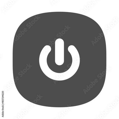 Flat Power Button Icon – On Off Symbol Vector Illustration
