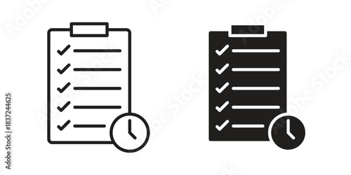 Clipboard check icons set. Simple set of vector illustrations