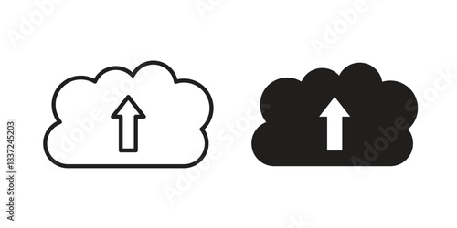 Cloud upload icons set. Simple set of vector illustrations