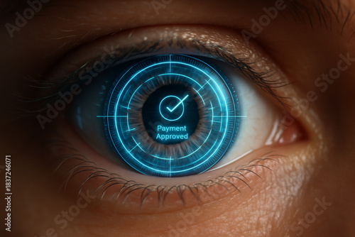 Futuristic Eye Scan Technology with Biometric Authentication.