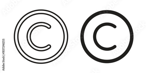 Copyright icons set. Simple set of vector illustrations