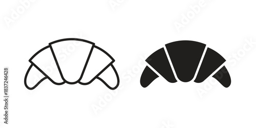 Croissant icons set. Simple set of vector illustrations