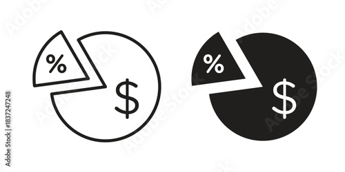 Dividend icons set. Simple set of vector illustrations