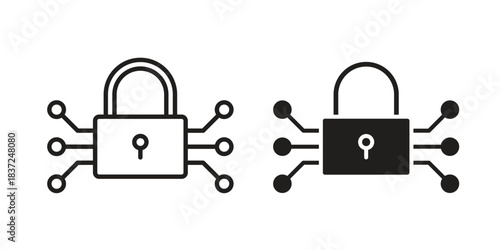Encryption icons set. Simple set of vector illustrations
