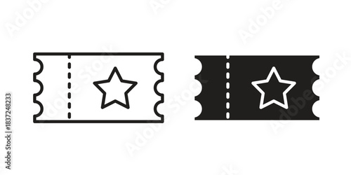 Event ticket icons set. Simple set of vector illustrations