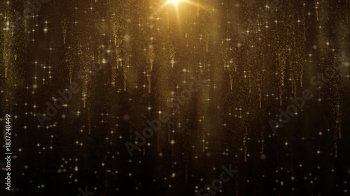 Dreamy Golden Lens Flare Winter Snowflake 4K Loop Motion Background with Soft Falling Crystal and Holiday Magic Glow