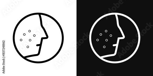 Acne icons - editable stroke vector illustration