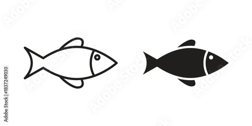 Fish icons set. Simple set of vector illustrations