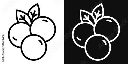 Blueberry icons - editable stroke vector illustration