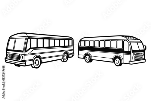 vintage bus isolated on white