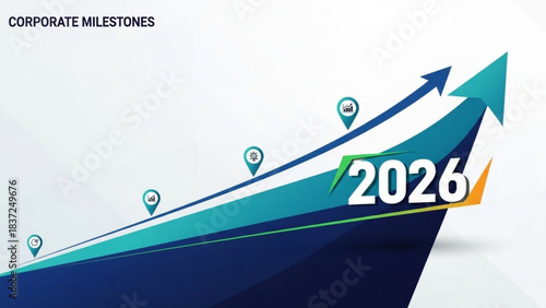 Strategic Ascent: An illustrative depiction of growth and progress towards 2026, visualized with an upward-trending arrow.