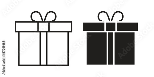 Gift icons set. Simple set of vector illustrations