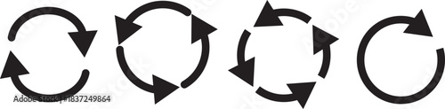 Cycle arrow icon set. Repeat, refresh, and reload symbol. circle arrow icon isolated on white background. Circle arrows icon set