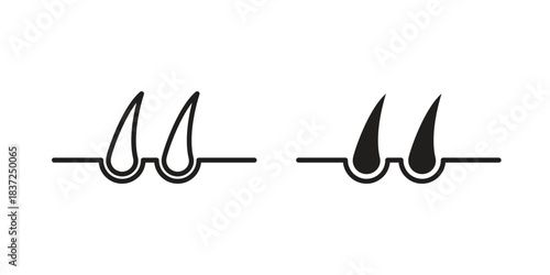 Hair icons set. Simple set of vector illustrations