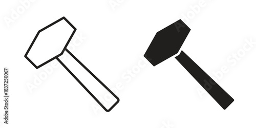 Hammer icons set. Simple set of vector illustrations