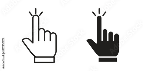 Hand click icons set. Simple set of vector illustrations