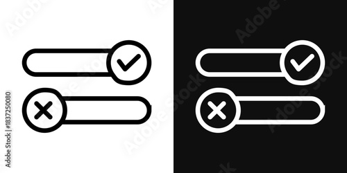 Boolean icons - editable stroke vector illustration