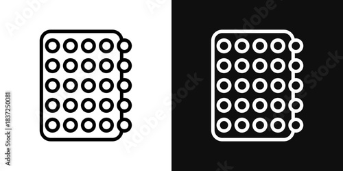 Bubble wrap icons - editable stroke vector illustration
