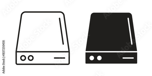 Hard drive icons set. Simple set of vector illustrations