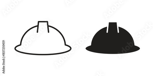 Hard hat icons set. Simple set of vector illustrations