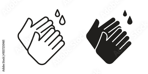Handwashing icons set. Simple set of vector illustrations