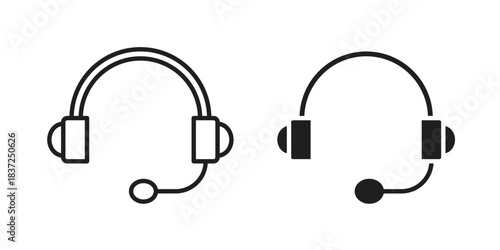 Headphones icons set. Simple set of vector illustrations