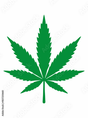 Green marijuana leaf silhouette vector illustration