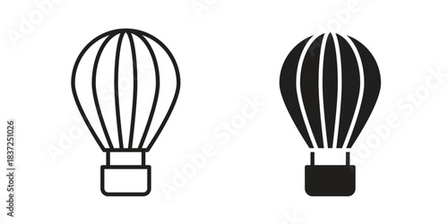 Hot air balloon icons set. Simple set of vector illustrations