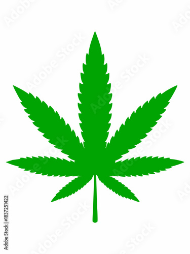 Green marijuana leaf silhouette vector illustration