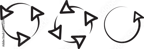 Cycle arrow icon set. Repeat, refresh, and reload symbol. circle arrow icon isolated on white background. Circle arrows icon set