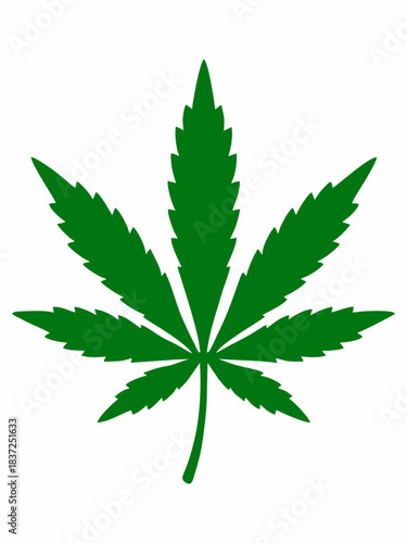 Green marijuana leaf silhouette vector illustration
