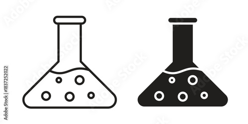 Lab flask icons set. Simple set of vector illustrations