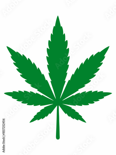 Green marijuana leaf silhouette vector illustration