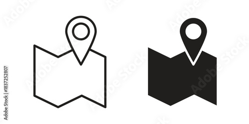 Map icons set. Simple set of vector illustrations