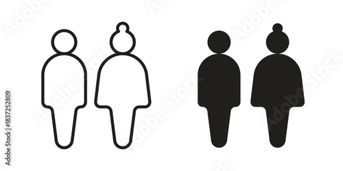 Man and woman icons set. Simple set of vector illustrations